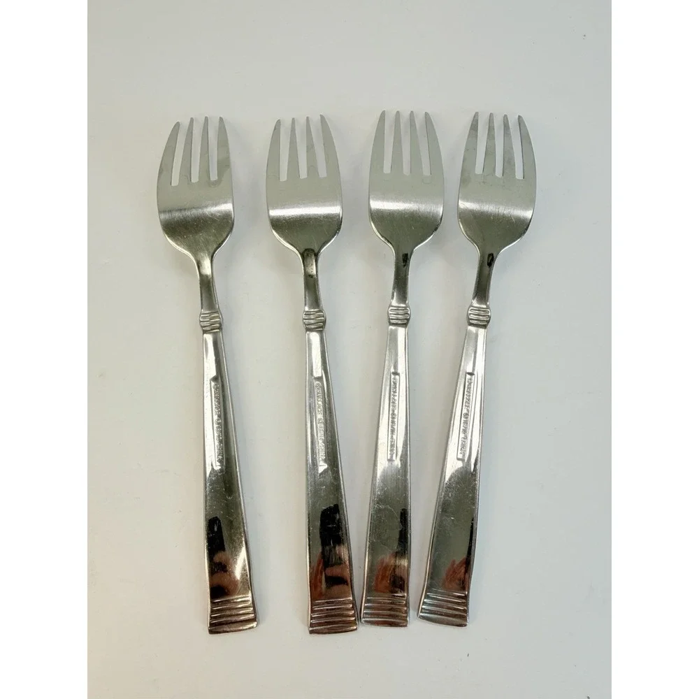 Dinner Forks Wallace Napoli Stainless Flatware Glossy Lot Of 4 Replacements
